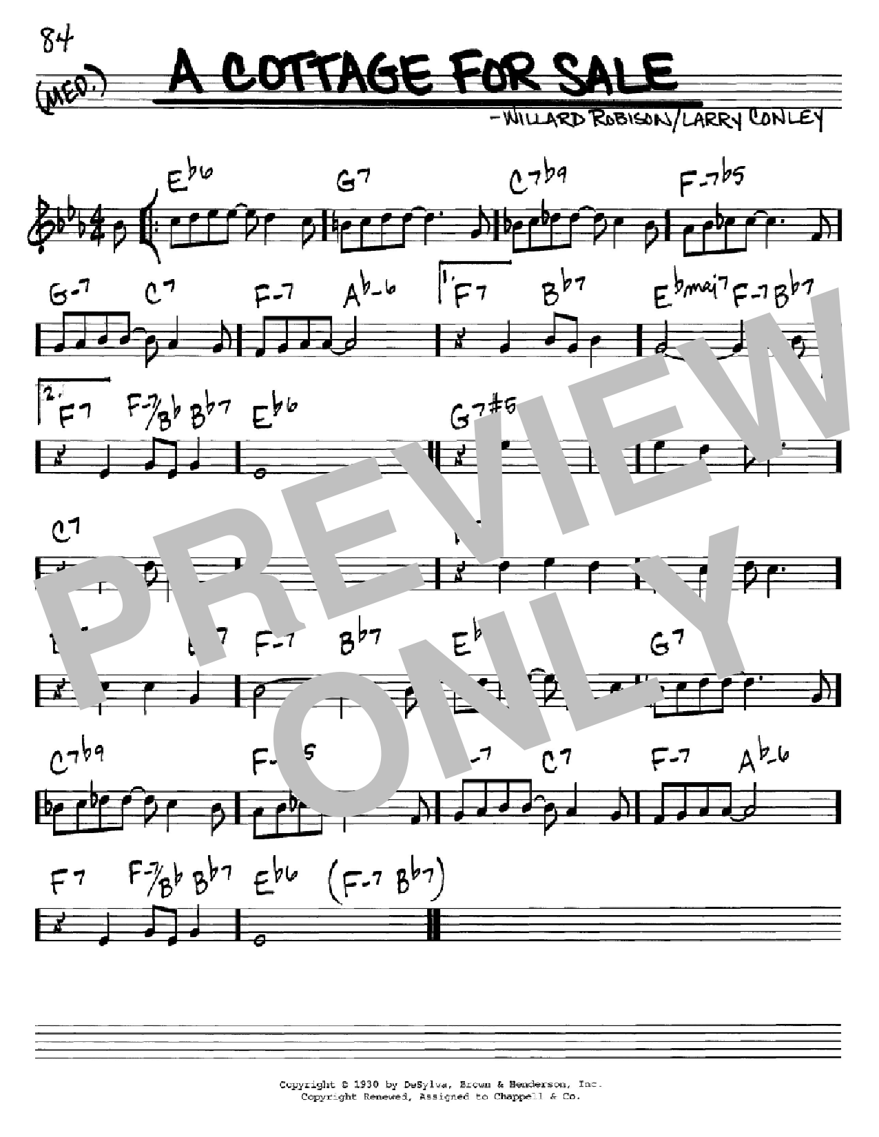 Learn to play Larry Conley A Cottage For Sale sheet music for Real Book – Melody & Chords in minutes. Larry Conley A Cottage For Sale sheet music notes and chords