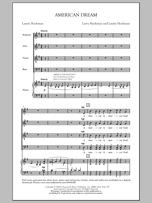 Larry Hochman American Dream sheet music notes and chords. Download Printable PDF.