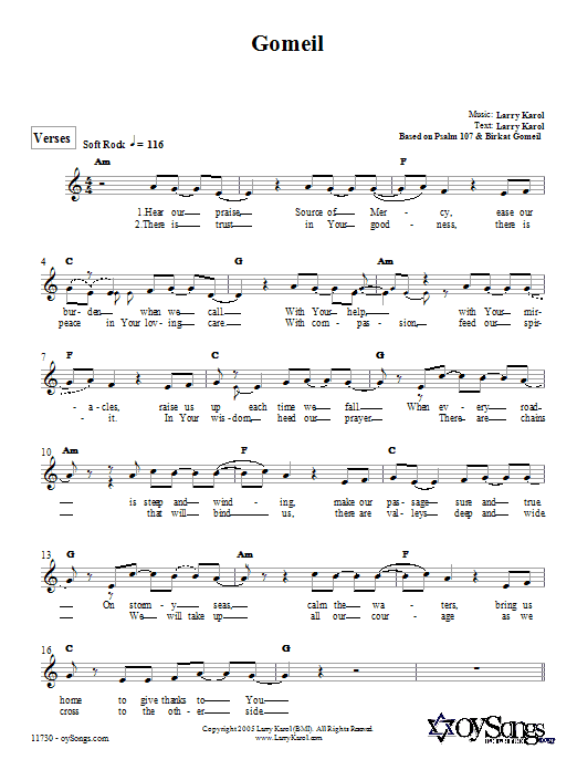 Larry Karol Gomeil sheet music notes and chords. Download Printable PDF.