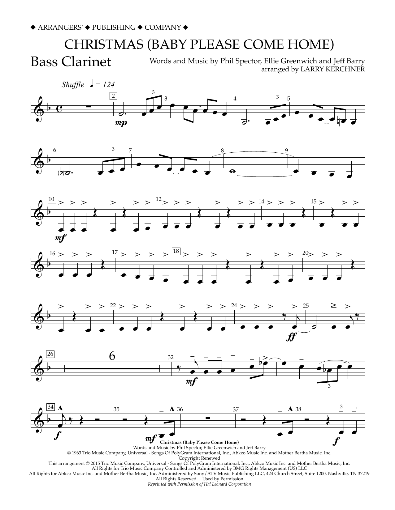 Learn to play Larry Kerchner Christmas (Baby Please Come Home) - Bb Bass Clarinet sheet music for Concert Band in minutes. Price: 5.9900$ Larry Kerchner Christmas (Baby Please Come Home) - Bb Bass Clarinet sheet music notes and chords arranged for Concert Band