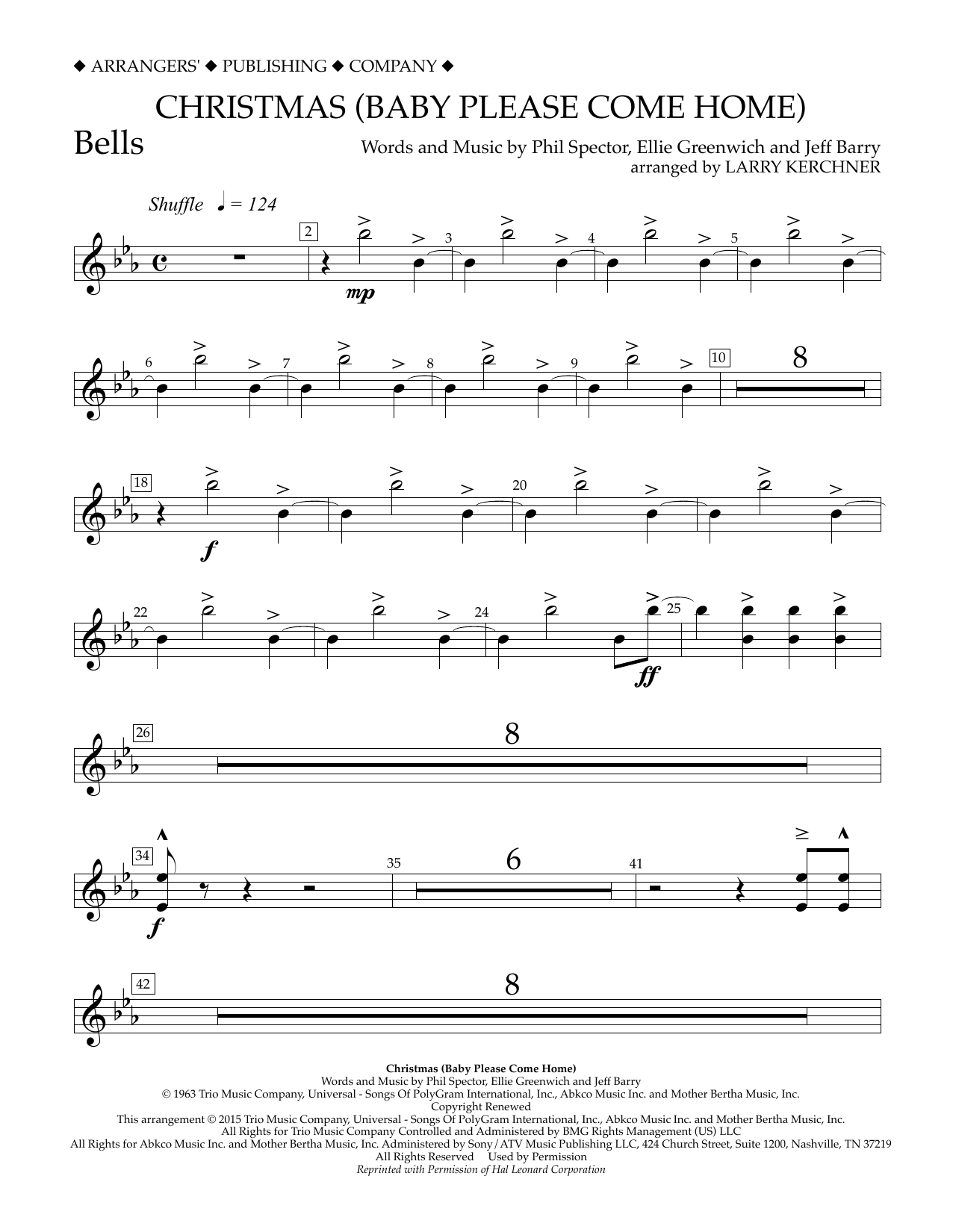 Larry Kerchner "Christmas (Baby Please Come Home) - Bells" Sheet Music PDF Notes, Chords 