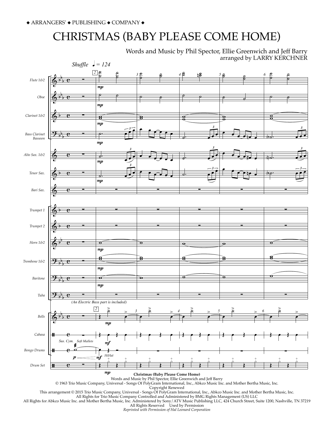 Learn to play Larry Kerchner Christmas (Baby Please Come Home) - Conductor Score (Full Score) sheet music for Concert Band in minutes. Price: 11.9700$ Larry Kerchner Christmas (Baby Please Come Home) - Conductor Score (Full Score) sheet music notes and chords arranged for Concert Band