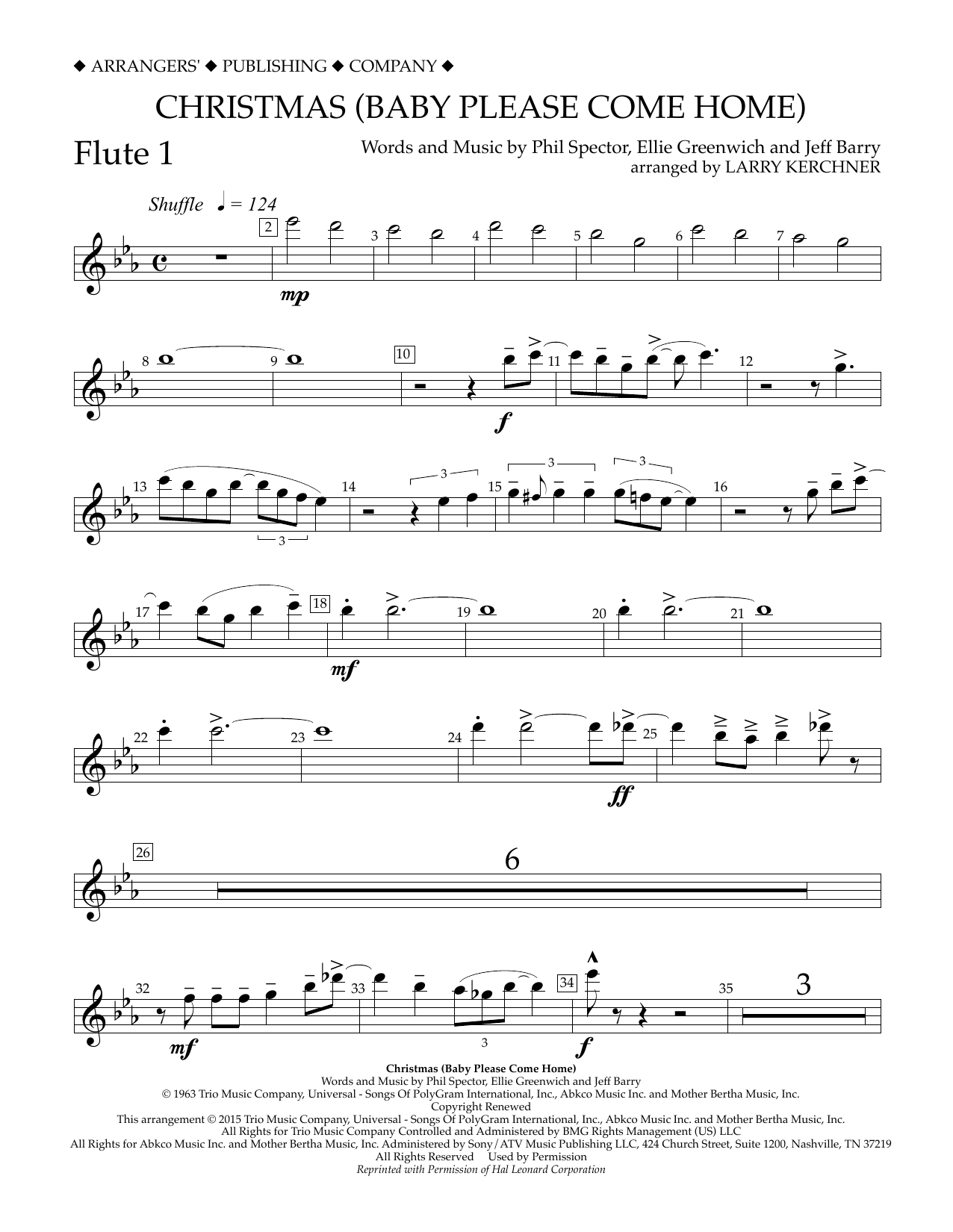 Learn to play Larry Kerchner Christmas (Baby Please Come Home) - Flute 1 sheet music for Concert Band in minutes. Price: 5.9900$ Larry Kerchner Christmas (Baby Please Come Home) - Flute 1 sheet music notes and chords arranged for Concert Band