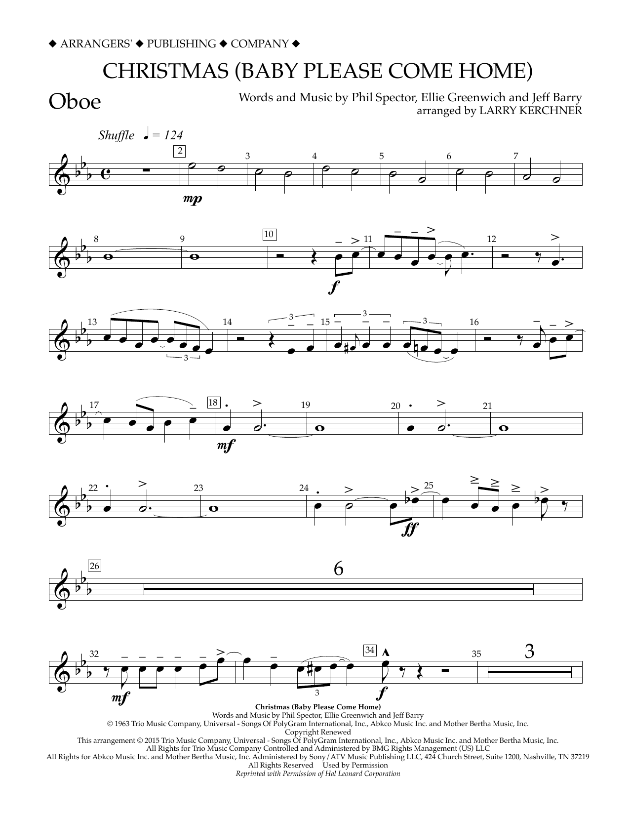 Learn to play Larry Kerchner Christmas (Baby Please Come Home) - Oboe sheet music for Concert Band in minutes. Price: 5.9900$ Larry Kerchner Christmas (Baby Please Come Home) - Oboe sheet music notes and chords arranged for Concert Band