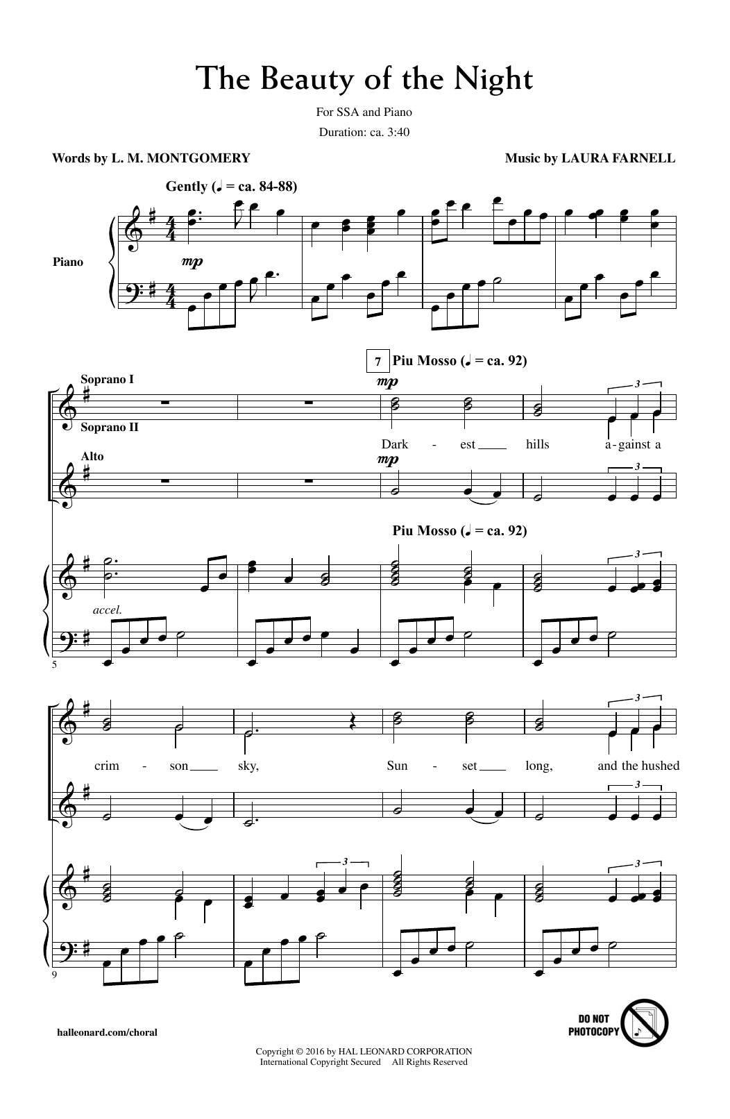 Laura Farnell The Beauty Of The Night sheet music notes and chords. Download Printable PDF.