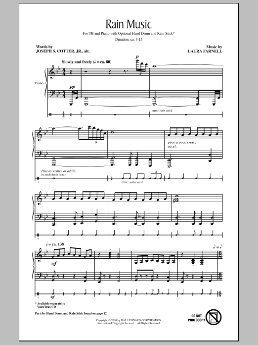 Laura Farnell Rain Music sheet music notes and chords. Download Printable PDF.