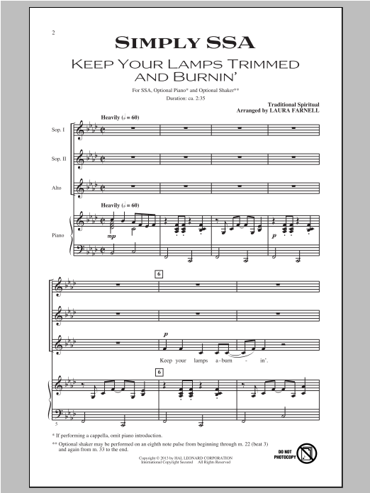 Laura Farnell Simply (Four Songs For Treble Chorus) sheet music notes and chords arranged for SSA Choir