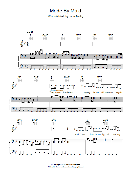 Laura Marling Made By Maid sheet music notes and chords. Download Printable PDF.