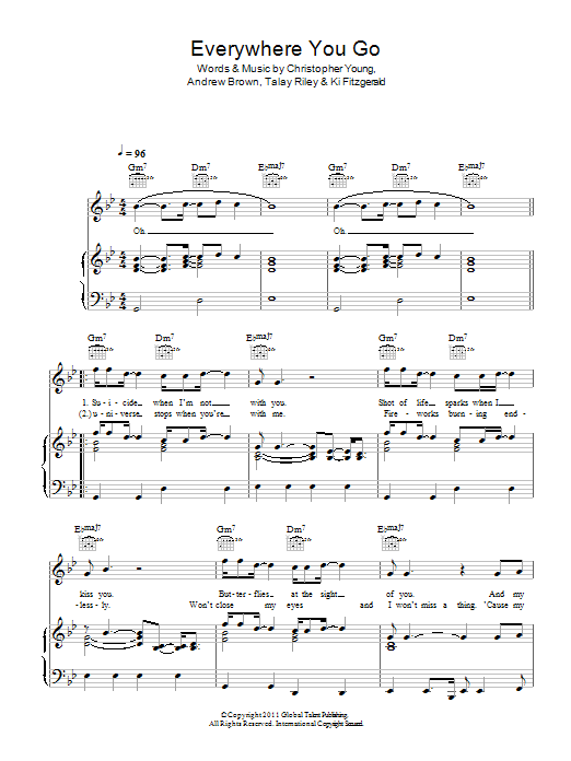 LAWSON Everywhere You Go sheet music notes and chords. Download Printable PDF.