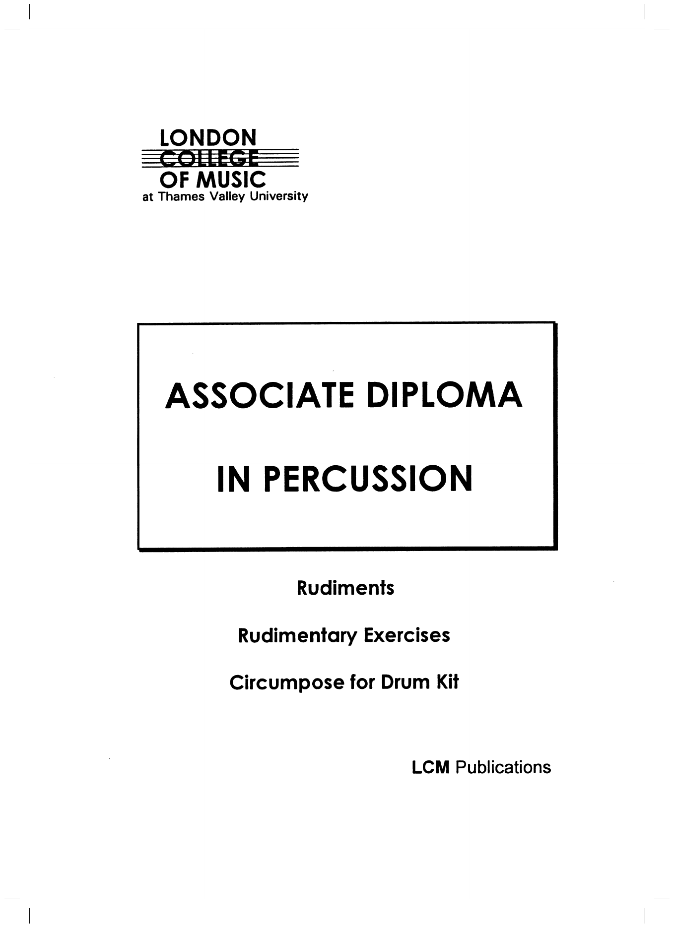 LCME LCM Associate Diploma in Percussion sheet music notes and chords. Download Printable PDF.