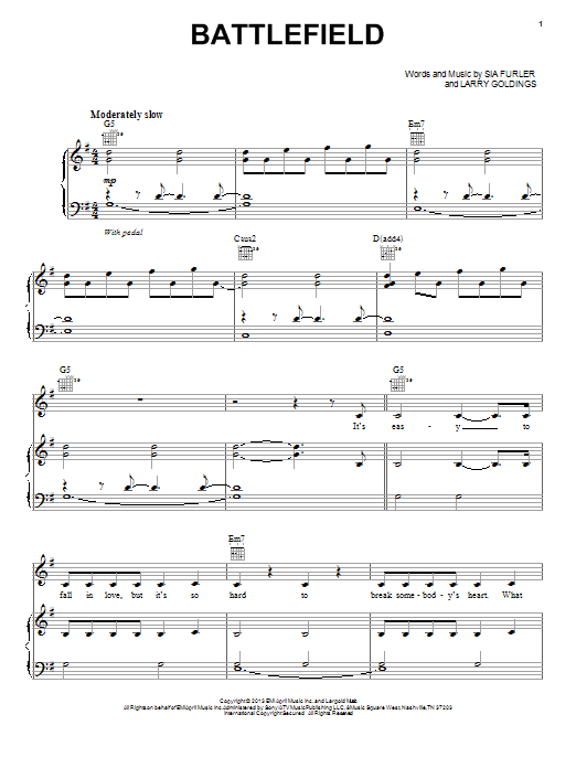 Learn to play Lea Michele Battlefield sheet music for Piano, Vocal & Guitar (Right-Hand Melody) in minutes. Lea Michele Battlefield sheet music notes and chords. Download Printable PDF.