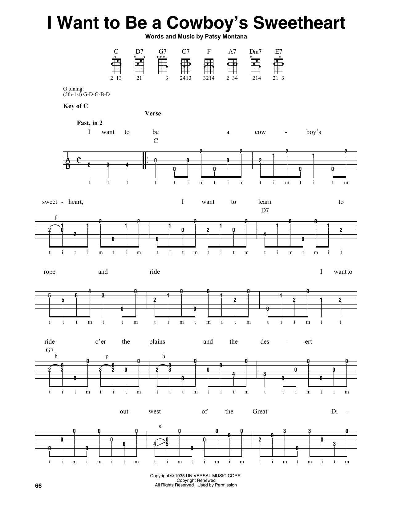 Learn to play LeAnn Rimes I Want To Be A Cowboy's Sweetheart sheet music for Banjo Tab in minutes. Price: 7.8900$ LeAnn Rimes I Want To Be A Cowboy's Sweetheart sheet music notes and chords arranged for Banjo Tab