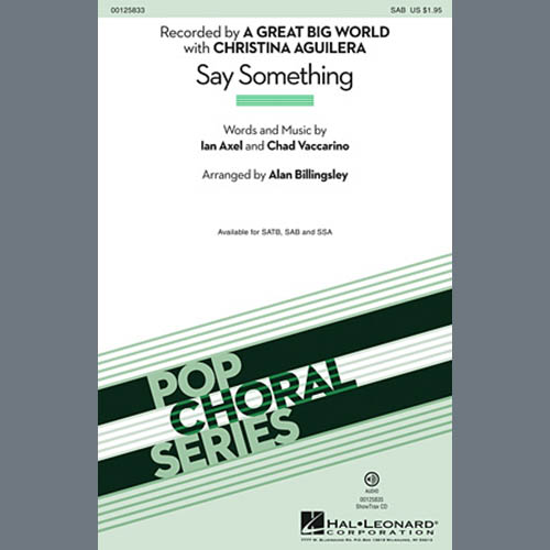 A Great Big World and Christina Aguilera Say Something (arr. Alan Billingsley) Profile Image