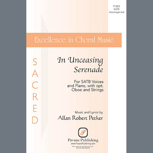 Easily Download Allan Robert Petker Printable PDF piano music notes, guitar tabs for SATB Choir. Transpose or transcribe this score in no time - Learn how to play song progression.