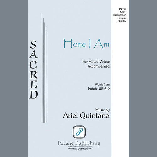 Easily Download Ariel Quintana Printable PDF piano music notes, guitar tabs for SATB Choir. Transpose or transcribe this score in no time - Learn how to play song progression.