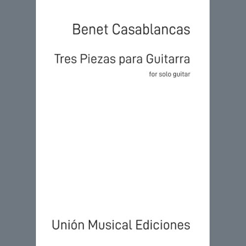 Easily Download Benet Casablancas Printable PDF piano music notes, guitar tabs for Solo Guitar. Transpose or transcribe this score in no time - Learn how to play song progression.