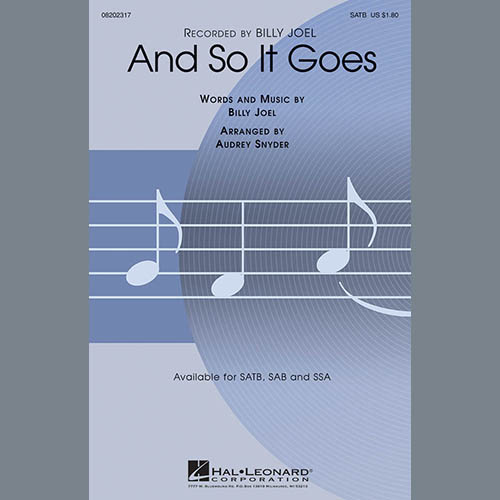 And So It Goes (arr. Audrey Snyder) cover image