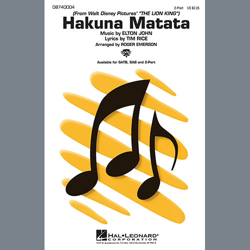 Elton John Hakuna Matata (from Disney's The Lion King) (arr. Roger Emerson) Profile Image