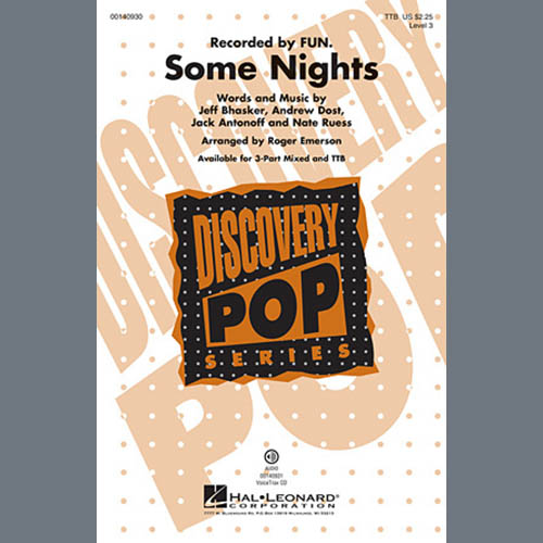 Easily Download fun. Printable PDF piano music notes, guitar tabs for TTBB Choir. Transpose or transcribe this score in no time - Learn how to play song progression.