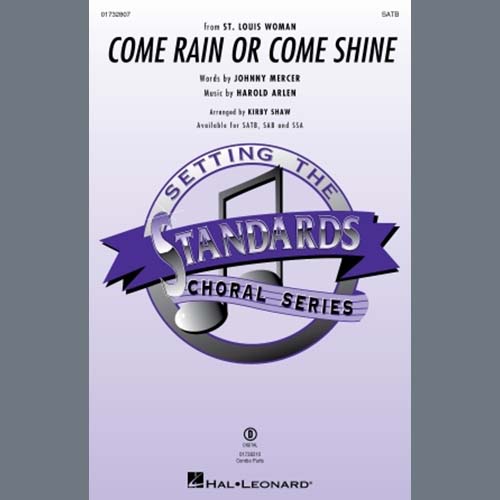 Easily Download Harold Arlen Printable PDF piano music notes, guitar tabs for SATB Choir. Transpose or transcribe this score in no time - Learn how to play song progression.