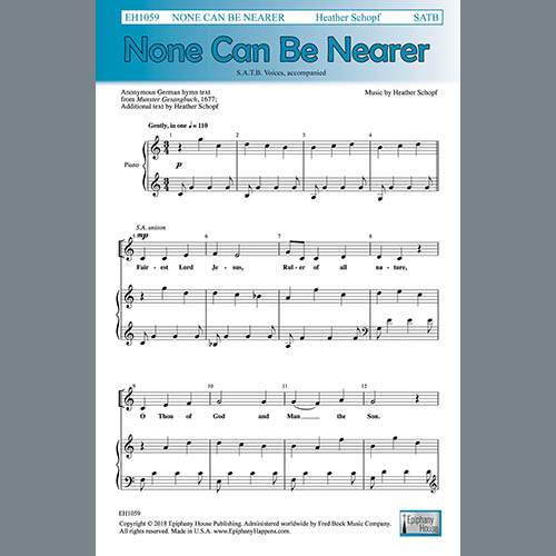 Easily Download Heather Schopf Printable PDF piano music notes, guitar tabs for SATB Choir. Transpose or transcribe this score in no time - Learn how to play song progression.
