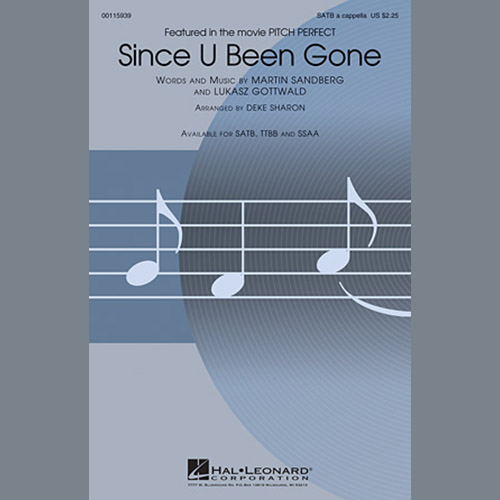 Since U Been Gone (as performed in Pitch Perfect) (arr. Deke Sharon) cover image