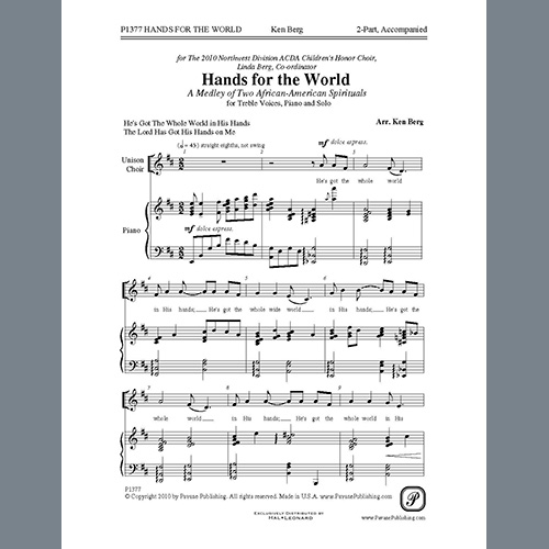 Easily Download Ken Berg Printable PDF piano music notes, guitar tabs for 2-Part Choir. Transpose or transcribe this score in no time - Learn how to play song progression.