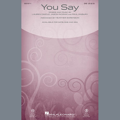 You Say (arr. Heather Sorenson) cover image