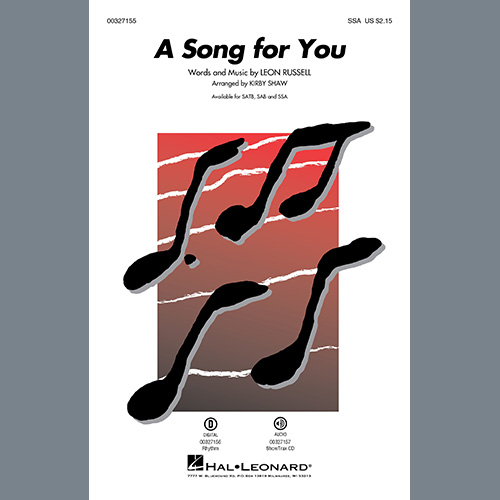 Easily Download Leon Russell Printable PDF piano music notes, guitar tabs for SSA Choir. Transpose or transcribe this score in no time - Learn how to play song progression.