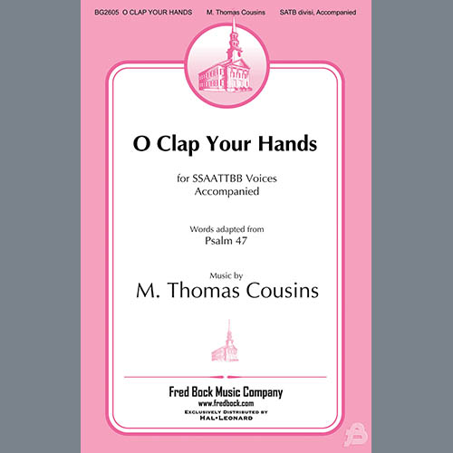 Easily Download M. Thomas Cousins Printable PDF piano music notes, guitar tabs for SATB Choir. Transpose or transcribe this score in no time - Learn how to play song progression.
