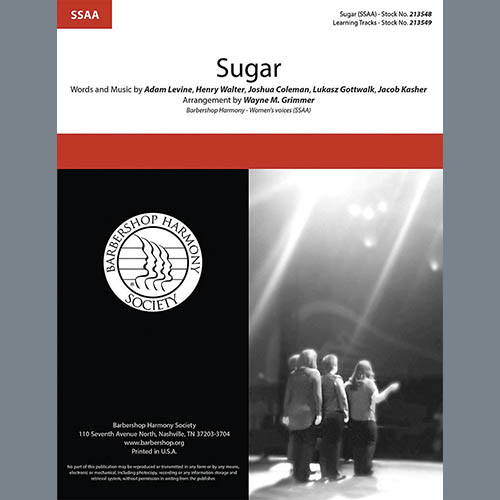 Easily Download Maroon 5 Printable PDF piano music notes, guitar tabs for SSAA Choir. Transpose or transcribe this score in no time - Learn how to play song progression.