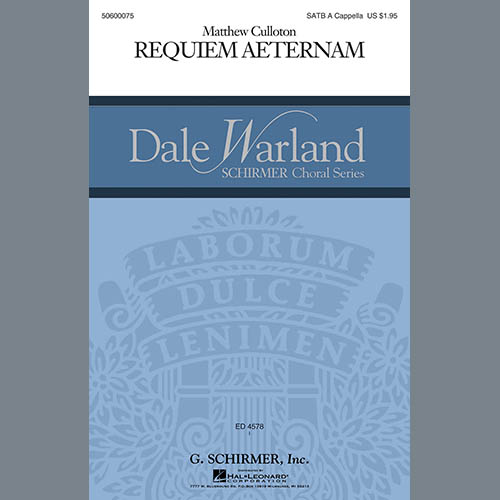 Easily Download Matthew Culloton Printable PDF piano music notes, guitar tabs for SATB Choir. Transpose or transcribe this score in no time - Learn how to play song progression.