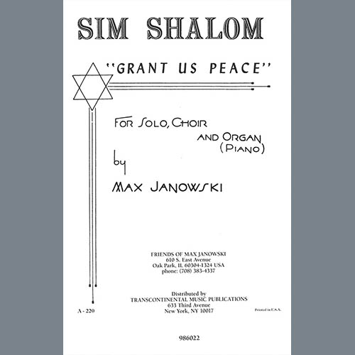 Easily Download Max Janowski Printable PDF piano music notes, guitar tabs for SATB Choir. Transpose or transcribe this score in no time - Learn how to play song progression.
