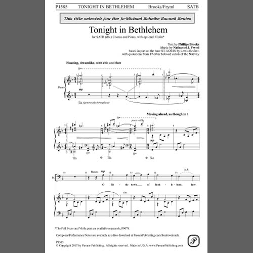 Easily Download Nathaniel J. Fryml Printable PDF piano music notes, guitar tabs for SATB Choir. Transpose or transcribe this score in no time - Learn how to play song progression.