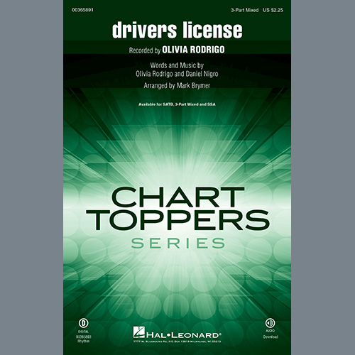 Easily Download Olivia Rodrigo Printable PDF piano music notes, guitar tabs for 3-Part Mixed Choir. Transpose or transcribe this score in no time - Learn how to play song progression.