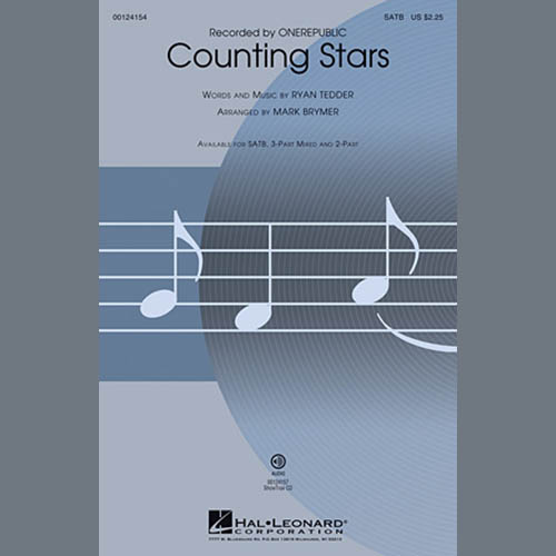 Easily Download OneRepublic Printable PDF piano music notes, guitar tabs for 3-Part Mixed Choir. Transpose or transcribe this score in no time - Learn how to play song progression.