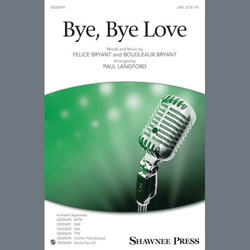 Bye Bye Love (arr. Paul Langford) cover image