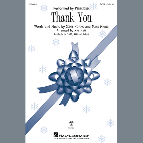 Thank You (arr. Mac Huff) cover image