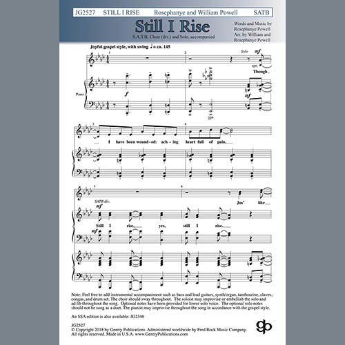 Easily Download Rosephanye Powell Printable PDF piano music notes, guitar tabs for SATB Choir. Transpose or transcribe this score in no time - Learn how to play song progression.