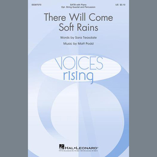 Easily Download Sara Teasdale and Matt Podd Printable PDF piano music notes, guitar tabs for SATB Choir. Transpose or transcribe this score in no time - Learn how to play song progression.