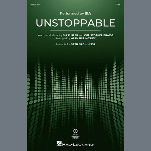 Easily Download Sia Printable PDF piano music notes, guitar tabs for SAB Choir. Transpose or transcribe this score in no time - Learn how to play song progression.