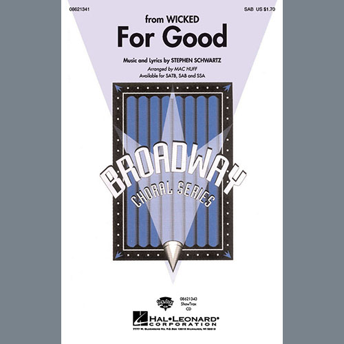 For Good (from Wicked) (arr. Mac Huff) cover image