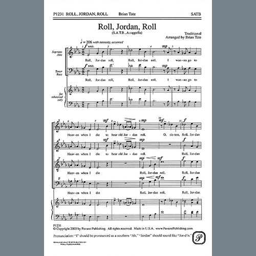 Roll, Jordan, Roll (arr. Brian Tate) cover image