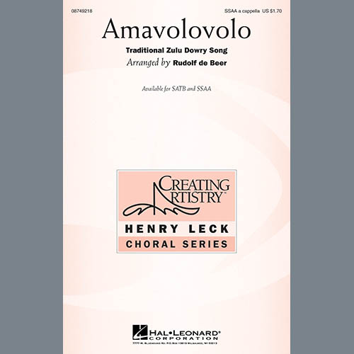 Amavolovolo (arr. Rudolf de Beer) cover image