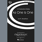Download or print Lee R. Kesselman As One Is One Sheet Music Printable PDF 23-page score for Festival / arranged SATB Choir SKU: 71417