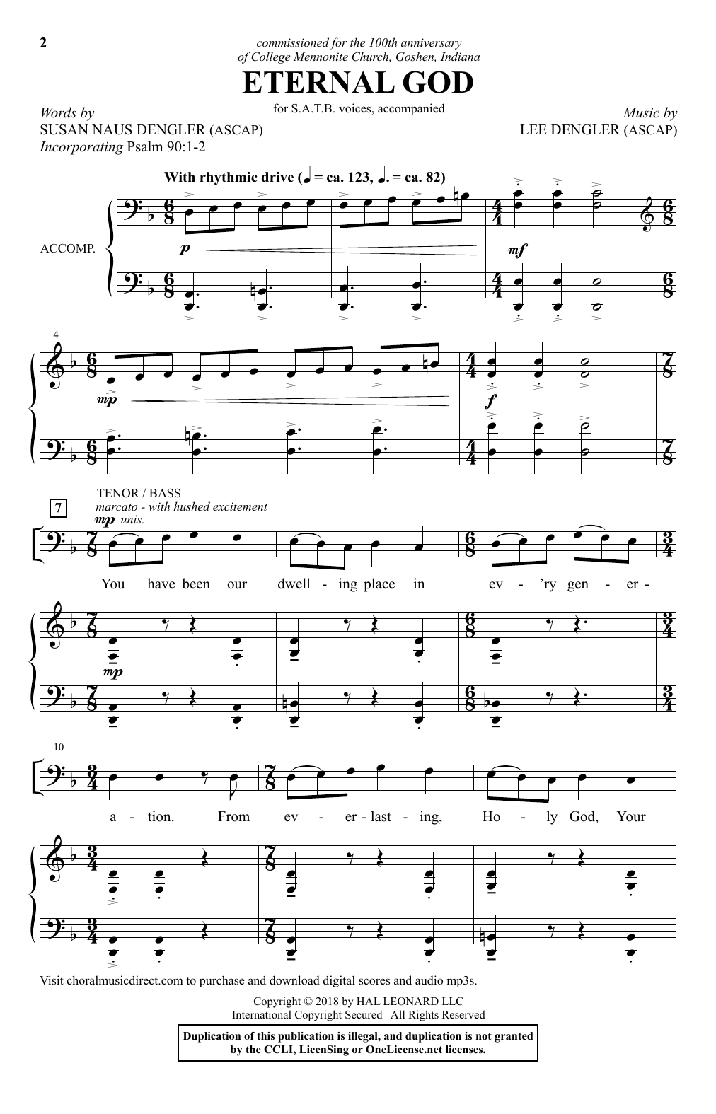 Lee Dengler Eternal God sheet music notes and chords. Download Printable PDF.