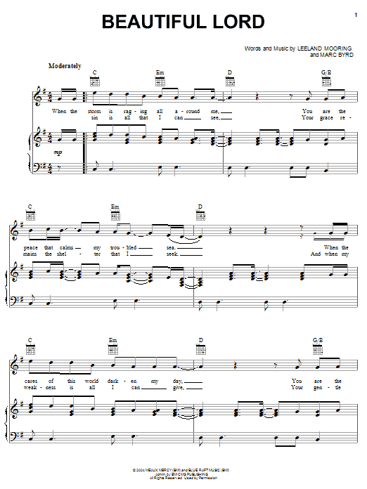 Leeland Beautiful Lord sheet music notes and chords. Download Printable PDF.