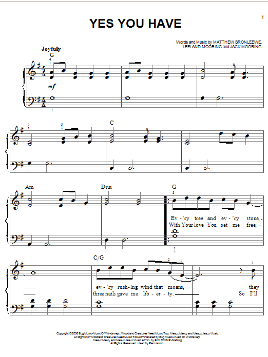 Leeland Yes You Have sheet music notes and chords. Download Printable PDF.