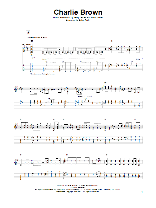 Learn to play Leiber And Stoller Charlie Brown sheet music for Guitar Tab in minutes. Leiber And Stoller Charlie Brown sheet music notes and chords. Download Printable PDF.