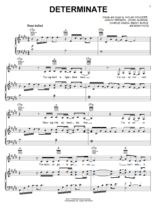 Lemonade Mouth Movie Determinate Sheet Music Pdf Notes Chords Pop Score Piano Vocal Guitar Right Hand Melody Download Printable Sku 85248